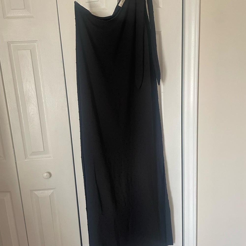 ENTRO one shoulder black maxi dress, NWT